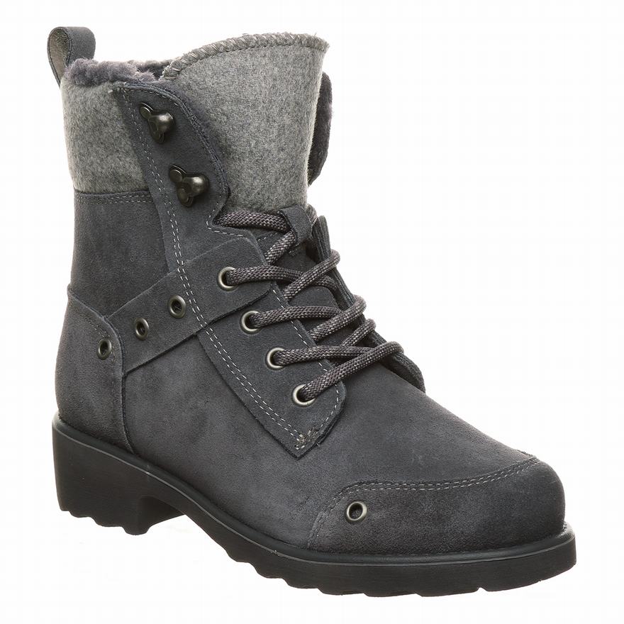 Bearpaw Alicia Ankle Boots UK - Women's Boots Deep Grey ||OEYHVJ-215||